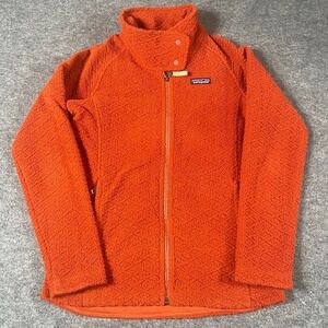 Patagonia Jacket Womens Extra Small Orange Full Zip‎ Fleece Outdoors Hiking Snap